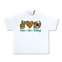 White Peace Love Bulldog Urban Heavy Tee - Jasminsmagicworld