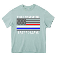 Arona police fire ems first responder american flag firefighter t shirt Heavy Core Tee - DesignPulse