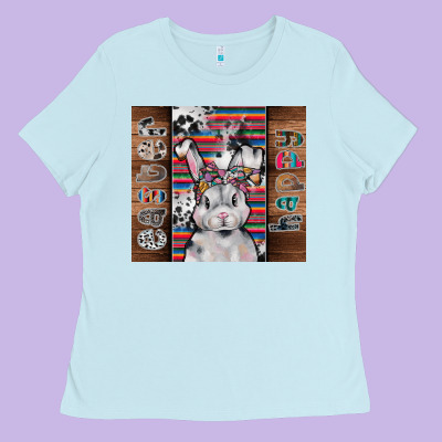Happy Easter Ladies Tee Designed By Cowhidedigitalart