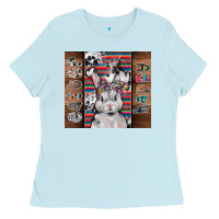 Baby Blue happy easter Ladies Tee - CowhideDigitalArt
