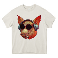 Cream Blodwyn pig Heavy Core Tee - DesignPulse
