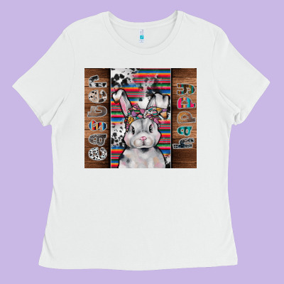 Happy Easter Ladies Tee Designed By Cowhidedigitalart