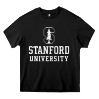 Black stanford university logo Heavy Core Tee - DesignPulse