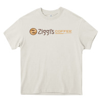 Cream ziggi's coffee Heavy Core Tee - DesignPulse