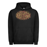 Pigment Black Leopard Pattern Urban Hoodie - RanaPortraitStore