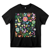 Cute Birds T  Shirt Birds And Blooms   Cute Floral Pattern By Cecca De Heavy Core Tee | Teevron