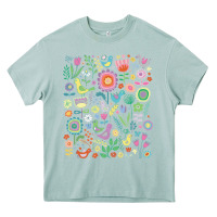 Arona cute birds t  shirt birds and blooms   cute floral pattern by cecca de Heavy Core Tee - DesignPulse