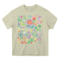 Mossy cute birds t  shirt birds and blooms   cute floral pattern by cecca de Heavy Core Tee - DesignPulse