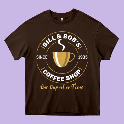 Bill And Bob Coffee Shop Aa Recovery Gift T Shirt Heavy Core Tee Designed By Pixelwave