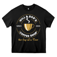 Black bill and bob coffee shop aa recovery gift t shirt Heavy Core Tee - PixelWave