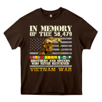 Chocolate Brown Vietnam War Veterans US Memorial Day In The Memory Of 58479 38 Heavy Core Tee - PixelWave