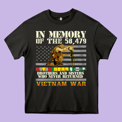 Vietnam War Veterans Us Memorial Day In The Memory Of 58479 38 Heavy Core Tee Designed By Pixelwave