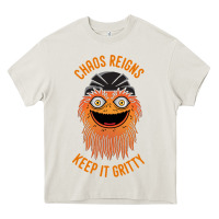 Cream chaos reigns keep it gritty Heavy Core Tee - PixelWave