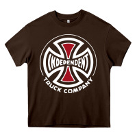 Chocolate Brown independent company cross skateboard Heavy Core Tee - PixelWave