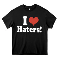 Black i love haters Heavy Core Tee - PixelWave
