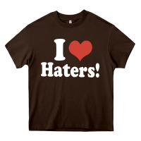 Chocolate Brown i love haters Heavy Core Tee - PixelWave