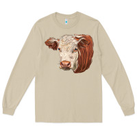 Mushroom hereford cow face Long Sleeve Tee - LillyAllenDesigns