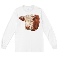 White hereford cow face Long Sleeve Tee - LillyAllenDesigns