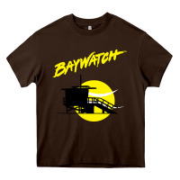 Chocolate Brown baywatch lifeguard tower sunset   baywatch Heavy Core Tee - PixelWave