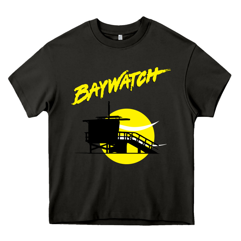 Baywatch Lifeguard Tower Sunset   Baywatch Heavy Core Tee by PixelWave | Teevron