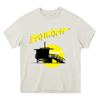 Cream baywatch lifeguard tower sunset   baywatch Heavy Core Tee - PixelWave