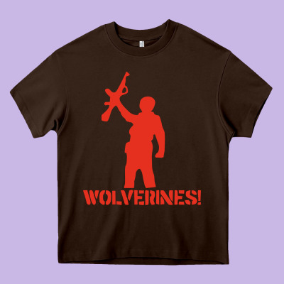 Red Dawn Wolverines Heavy Core Tee Designed By Pixelwave