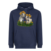 Navy baby goats Heavyweight Hoodie - RanaPortraitStore