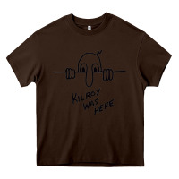 Chocolate Brown Kilroy was here (on RedBubble) gift Heavy Core Tee - PixelWave