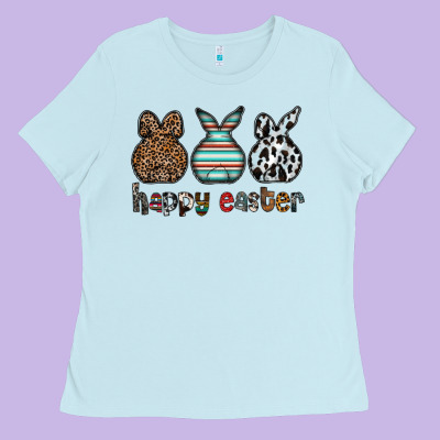 Happy Easter Ladies Tee Designed By Cowhidedigitalart