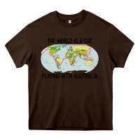 Chocolate Brown the world is a cat playing with australia 2020 shirt Heavy Core Tee - PixelWave