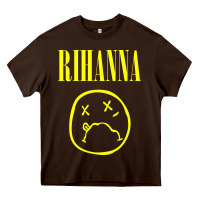 Chocolate Brown Grunge Rihanna Heavy Core Tee - PixelWave