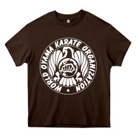 Chocolate Brown World Oyama Karate Organization ( white ) Heavy Core Tee - PixelWave