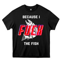 Black because i fuck the fish Heavy Core Tee - PixelWave