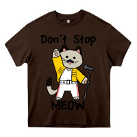 Chocolate Brown Don´t Stop Meow Heavy Core Tee - PixelWave