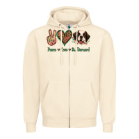 Sandshell Peace Love St. Bernard Zipper Hoodie - Jasminsmagicworld