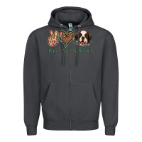 Smoke Peace Love St. Bernard Zipper Hoodie - Jasminsmagicworld