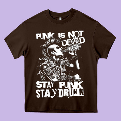 Stay Punk Stay Drunk Heavy Core Tee Designed By Pixelwave
