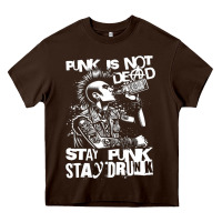 Chocolate Brown Stay Punk Stay Drunk Heavy Core Tee - PixelWave