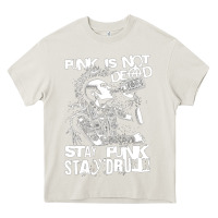 Cream Stay Punk Stay Drunk Heavy Core Tee - PixelWave