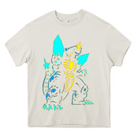 Cream Spacegodzilla Heavy Core Tee - PixelWave
