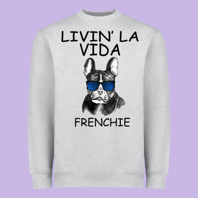 Livin' La Vida Frenchie Heavyweight Sweatshirt Designed By Bettercallsaul