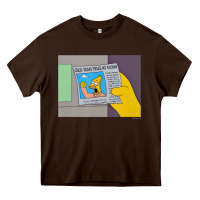 Chocolate Brown The Simpsons Old Man Yells At Cloud Newspaper V1 Heavy Core Tee - PixelWave