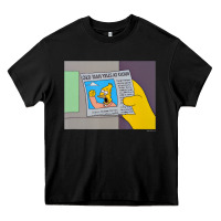 Black The Simpsons Old Man Yells At Cloud Newspaper V1 Heavy Core Tee - PixelWave