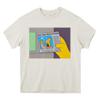 Cream The Simpsons Old Man Yells At Cloud Newspaper V1 Heavy Core Tee - PixelWave