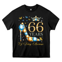 Black 66th birthday 66 years of being awesome 66 years old woman Heavy Core Tee - PixelWave
