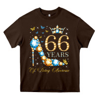 Chocolate Brown 66th birthday 66 years of being awesome 66 years old woman Heavy Core Tee - PixelWave