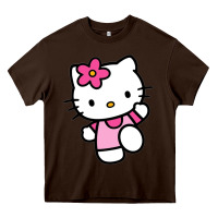 Chocolate Brown kitty Heavy Core Tee - PixelWave