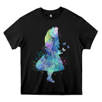 Watercolor Splatter Alice In Wonderland T Shirt Design Heavy Core Tee | Teevron