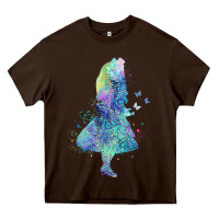 Chocolate Brown watercolor splatter alice in wonderland t shirt design Heavy Core Tee - PixelWave