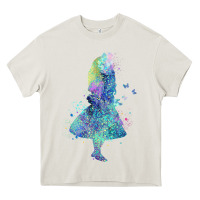 Cream watercolor splatter alice in wonderland t shirt design Heavy Core Tee - PixelWave